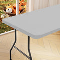 homing Rectangle Table Cloth Cover, Waterproof Polyester Elastic Fitted Tablecloth, Fits for 5 Foot Folding Tables, Washable Table Protector for Picnic, Camping, Outdoor (Light Grey, 30" x 60")