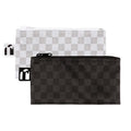 Roamio Reusable Snack Bags, for Kids School Lunch and for Adults Portion, Washable Fabric, Waterproof Cloth Zip Bag, Supplies Pack Travel Pouch, Food-Safe Storage, 2-pk Black Check and Off White