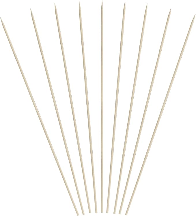 1600 Count | KingSeal Natural Bamboo Wood Grilling Skewers, 6 Inches x 2.5mm Diamter, for Shish Kebabs, BBQ, and Fruit Arrangements, Bulk Pack - 16 Packs x 100 Skewers