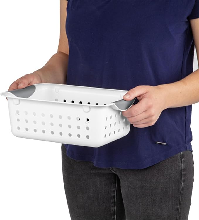 Sterilite 36-Pack Ultra Basket, Open Plastic Bins, Countertop, Cabinet and Closet Organizer, White, Small