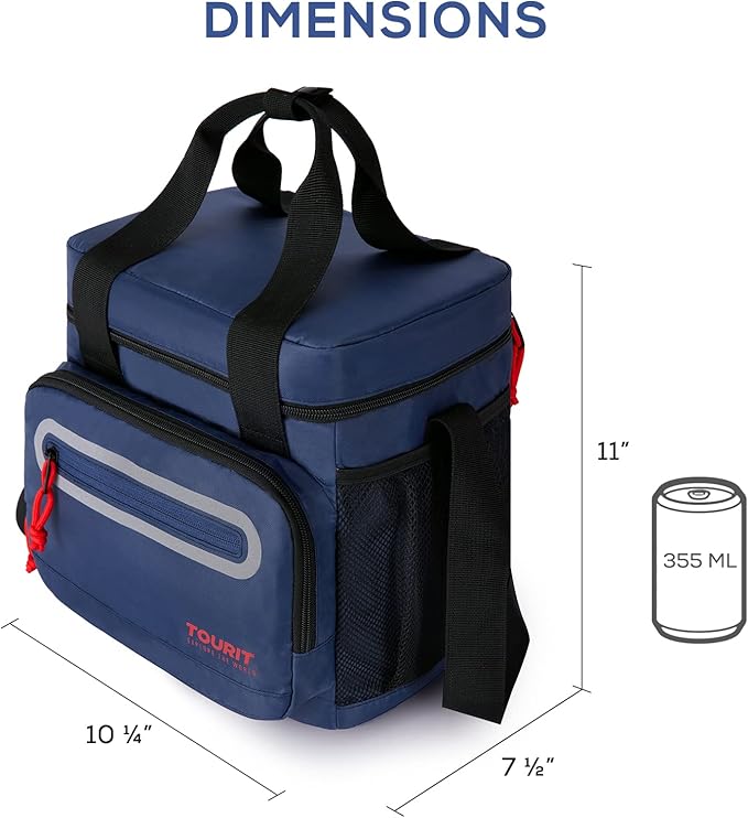 TOURIT Large Lunch Bag 14L Insulated Lunch Box Lunch Cooler for Men Women Work, Black