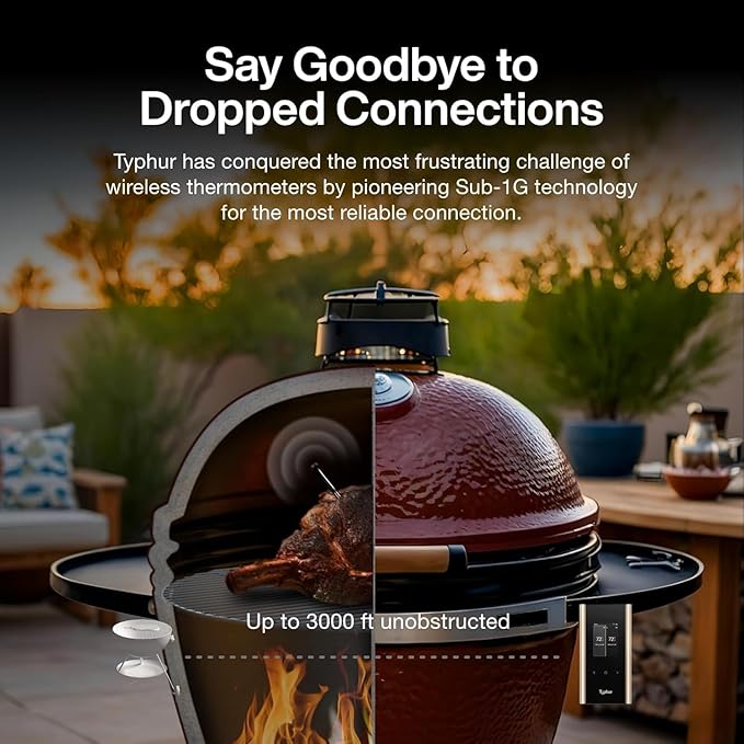 Typhur Sync Gold Dual Gift Set, WiFi Wireless Meat Thermometer with 2 Slim Probes & Storage Case, 6 Sensors, 10x Stronger Signal, Smart Base, ±0.5℉ Accuracy, for Grill BBQ Oven Smoker