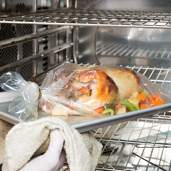 ECOOPTS Oven Bags Cooking Roasting Bags 40×Small Size Oven Bags for Chicken Meat Ham Seafood Vegetable (10 x 15 Inch 2 Pack)