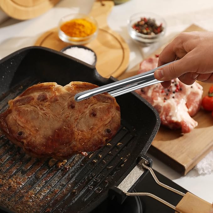 Serving Tongs Kitchen Tongs,Buffet Tongs, Stainless Steel Food Tong Serving Tong,small tongs 8 Pack (12 Inch)