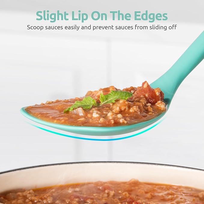 U-Taste 600ºF Heat Resistant Wok Spatula: 13.76" Long, 3.63" Wide Silicone Cooking Utensils with Flexible Edge & Sturdy Core, for Kitchen Stir Fry, Serving, Scoop, Non-Stick Pan, Cast Iron (Aqua Sky)