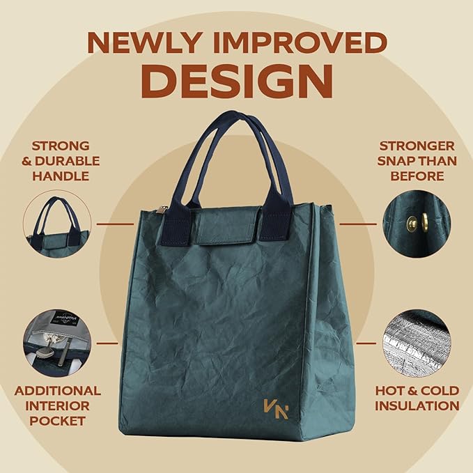 VonNova Women’s Insulated Lunch Bag with Premium 4mm Cooler Insulation, Cute Large 7L Lunch Tote for Office, Durable Small Lunch Box for Women, Stylish Lunchbox for Adults, Teens, Nurses, Teachers