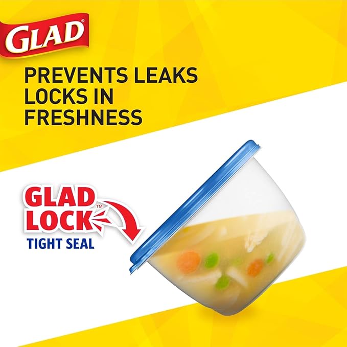 Glad Food Storage Containers, 24 oz, 5 Count