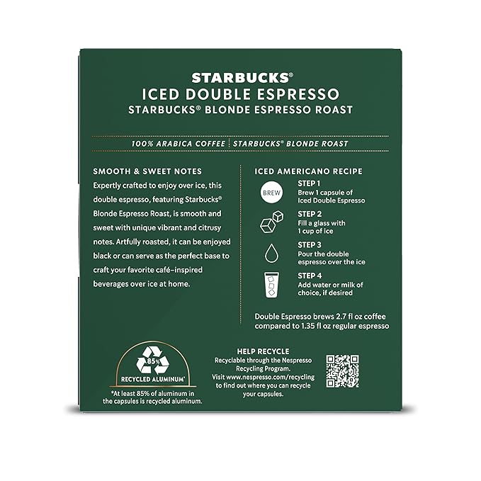 Starbucks by Nespresso Vertuo, Iced Blond Roast Coffee, 32-count Coffee Pods, Brews 2.7 oz.