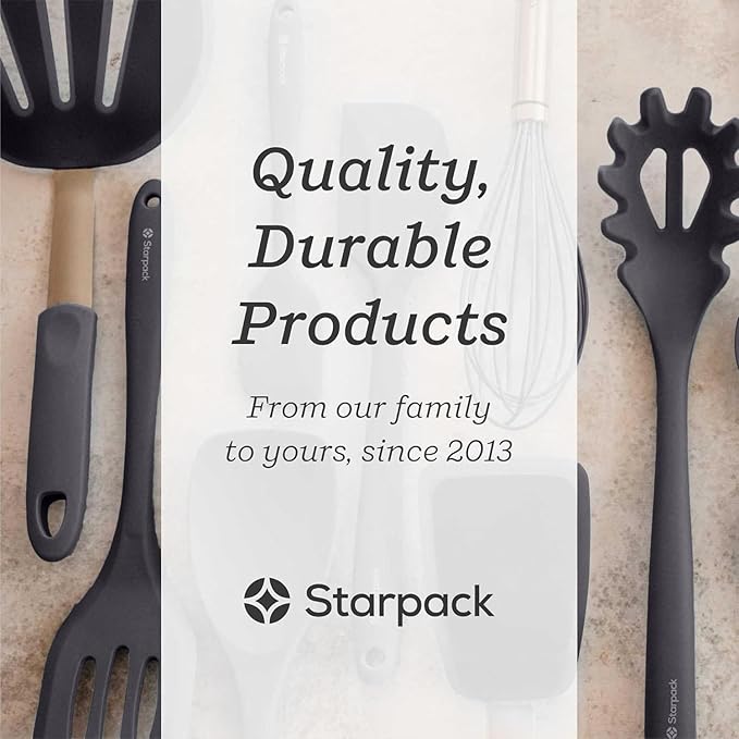 StarPack Premium Flexible Silicone Spatula Set - 3 Spatulas for Nonstick Cookware - 600°F High Heat Resistance Spatula Set - Spatulas for Kitchen Use for Fish, Eggs, Pancakes & Cookies (Stormy Grey)