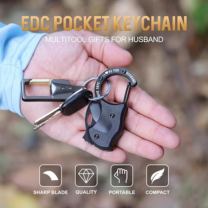 Gifts for Husband Christmas, EDC Box Cutter, Christmas Birthday Gifts Ideas for Husband, EDC Gadget Gift for Camping Hiking Fishing, Stocking Stuffers, Anniversary