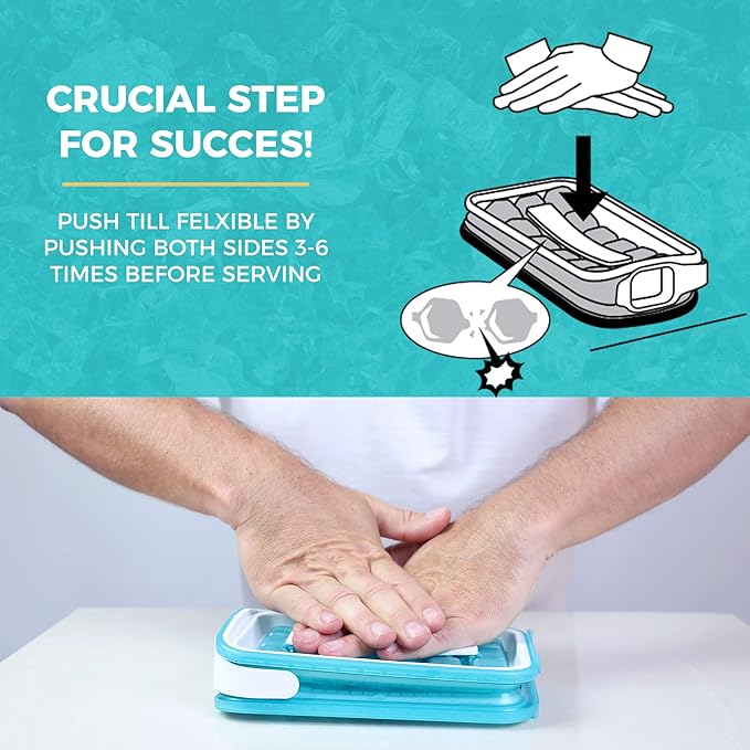 ICEBREAKER POP 2.0 2024: Make And Serve Ice Without Ever Touching The Ice | The Sanitary Silicone Ice Cube Tray for Freezer | Patented Ice Trays for Freezer | This Ice Cube Maker Makes 18 Cubes