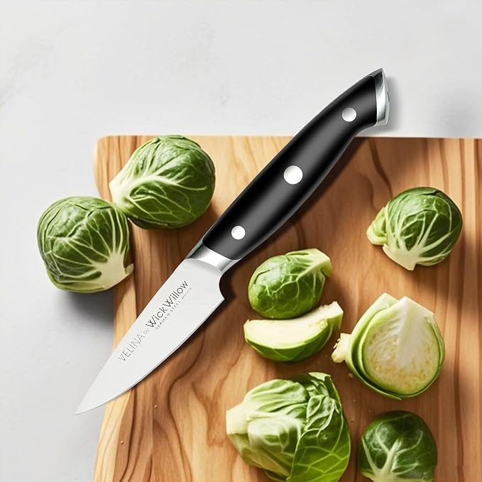 3.5" Paring Knife – Razor Sharp German Steel DIN1.4116 – Precision Fruit & Vegetable Knife for Peeling & Trimming – Full Tang & Ergonomic Handle – Gift Box – Velina Series