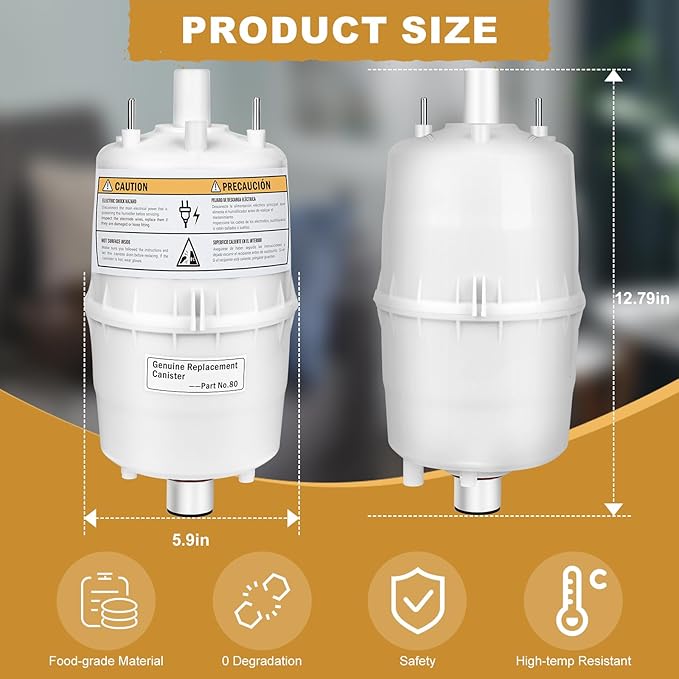 80 Steam Canister Substitute for Aprilaire 800 Replacement Canister(OEM), 80 Canister for Aprilaire Humidifiers 800 801 865 866, Steam Canister Part No. 80 Replace for Aprilaire 800 Canister 2 Pack