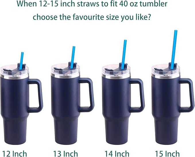 Dakoufish Replacement Straw for Stanley|Owala|Simple Modern 40oz 30oz Tumbler,10 Pack 14 Inch Reusable Straws With Cleaning Brush for Stanley Cup Accessorie,BPA Free,Dishwasher Safe (Mix color)
