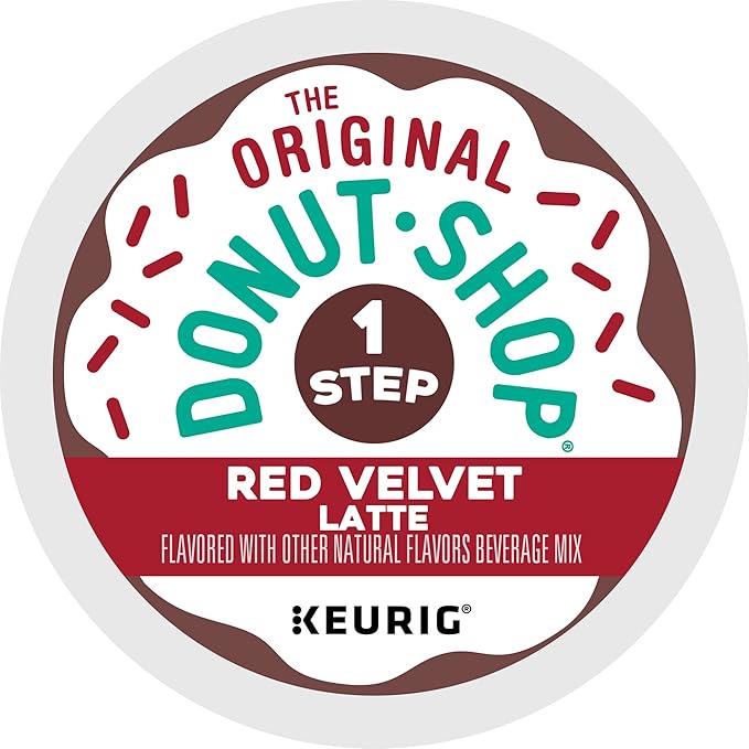 The Original Donut Shop One Step Red Velvet Latte, Keurig Single-Serve K-Cup Pods, Flavored Coffee, 60 Count (6 Packs of 10)