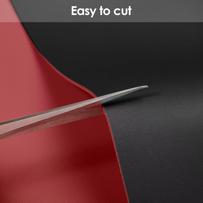 Leather Desk Mat,1.8mm Thick,14x60 Inch Desk Cover,Desk Protector Mat,Dresser Cover Top,Nail Table Mat,Dresser Cover,Quartz Countertop Protector,Table Sticker Cover(Black+Wine Red,14x60)