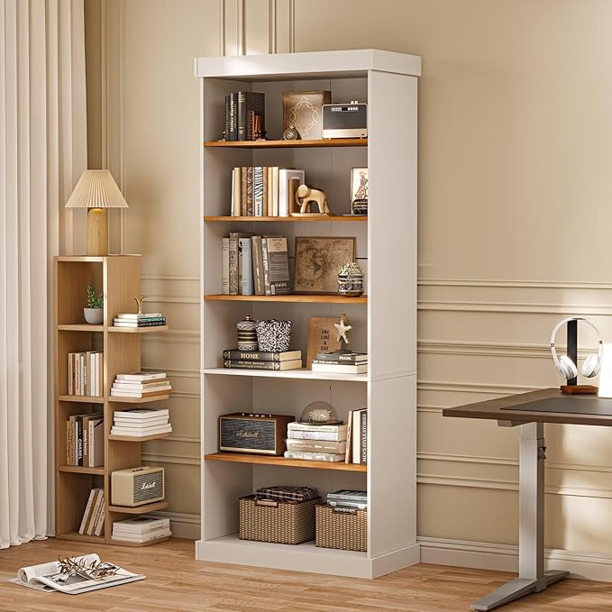 70.8" Tall Farmhouse Kitchen Pantry Cabinet, Modular Storage Cabinet with 6-Tier Adjustable Shelves, White, Wooden Hutch for Living Room, Kitchen, Set of 4