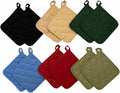 12 Pack Square Pot Holders 100% Cotton Heat Resistant Hotpads for Cooking Kitchen Potholder Set Trivet for Cooking Baking Camping House with Hanging Loops, Size: 8x8inch, Machine Washable