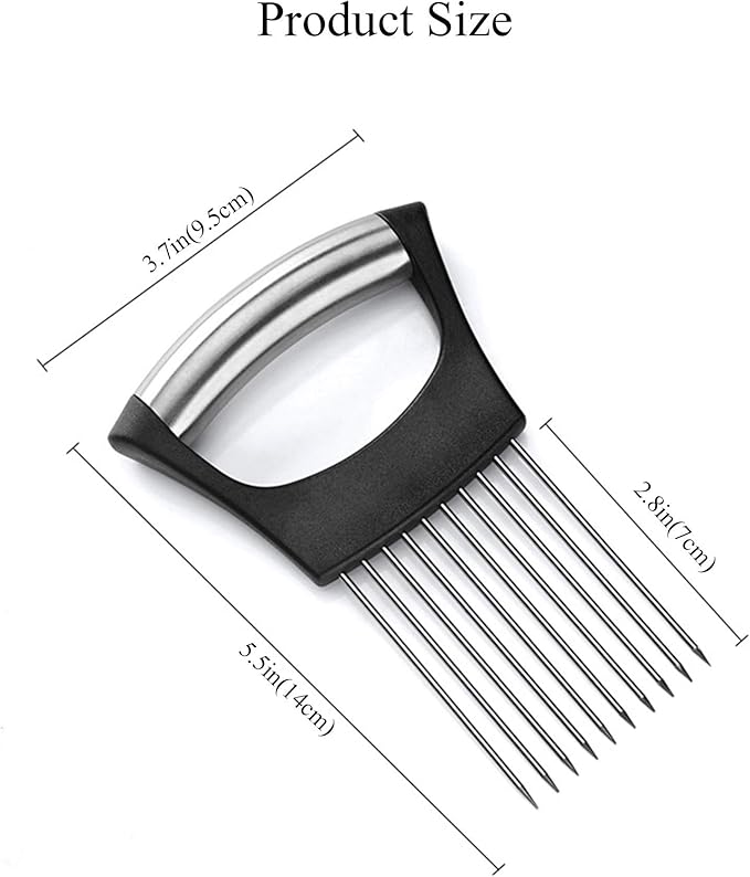 2Pack Onion Slicer Meat Slicer, Food Slice Assistant Onion Holder Slicer, Kitchen Gadgets - Stainless Steel Vegetable Holder Cutting Kitchen Gadget Tomato Peeler