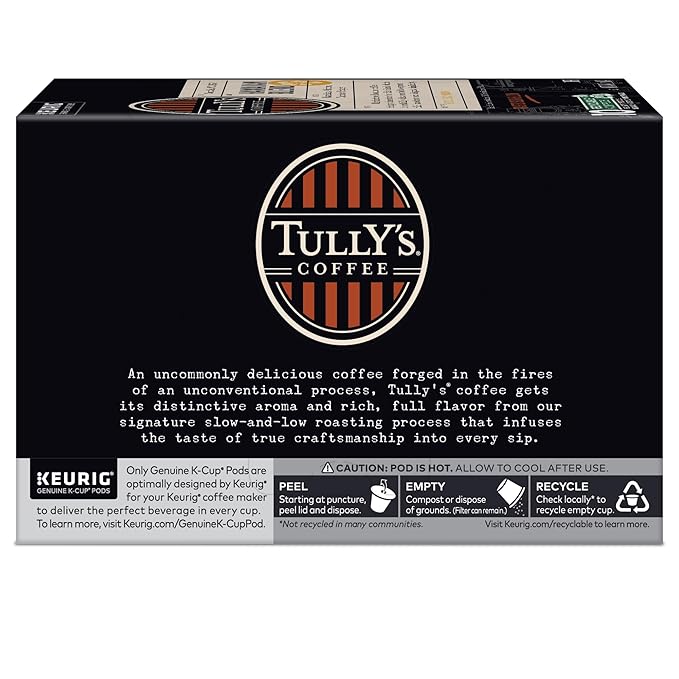 Tully's Coffee Hawaiian Blend, Keurig Single Serve K-Cup Pods, Medium Roast, 60 Count, (6 Packs of 10)