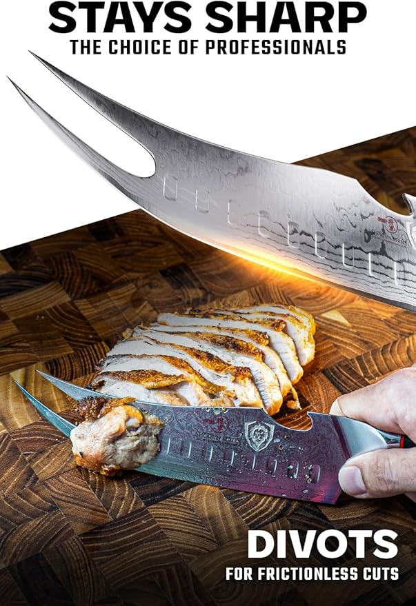 Dalstrong Pitmaster BBQ & Meat Knife - 6.5 inch - Shogun Series ELITE - Forked Tip & Bottle Opener - Japanese AUS-10V Super Steel - G10 Handle - Razor Sharp Kitchen Knife - w/Sheath