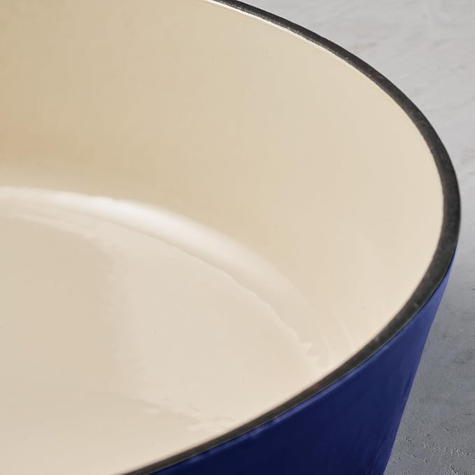 Tramontina Bestow Enameled Cast Iron Dutch Oven Pot with Lid, Round 5.5-quart, Blue