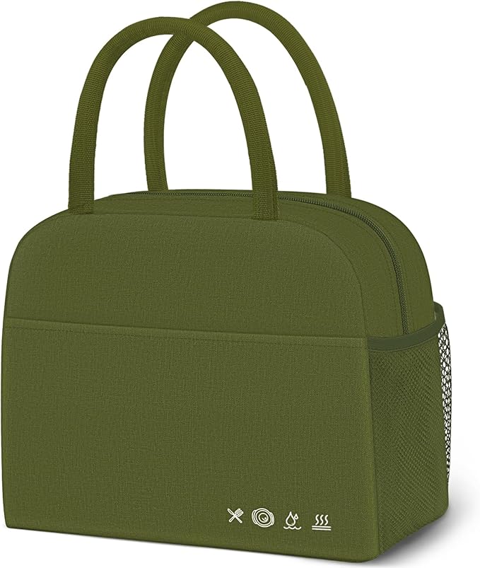 DALINDA Lunch Bag Lunch Box for Women Men Reusable Insulated Lunch Tote Bag High Capacity for Travel Work Picnic,army green