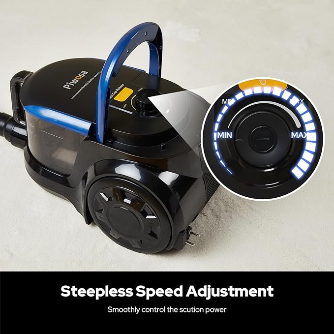 Aircliff Canister Vacuum Cleaner, Specially Designed Nozzle for Pet Family, 1200W & 17Kpa Strong Suction, 2 HEPA Filters & 5 Cleaning Tools for Hard Floor, Carpet, Upholstery, Pet Hair