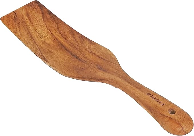 Teak Wooden Spatula, Spoons & Spurtle for Cooking – Handcrafted, Natural Non-Stick Kitchen Utensils with Comfort Grip & Microfiber Cloth