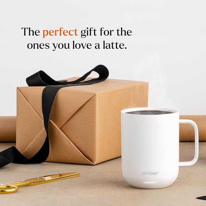 Ember Temperature Control Smart Mug 2, 10 Oz, App-Controlled Heated Coffee Mug with 80 Min Battery Life and Improved Design, White