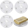 TamBee 4PC 4Inch Acrylic Lazy Susan Turntable Organizer Revolving Display Base White Acrylic for Spice Rack Table Cake Kitchen Pantry Decorating