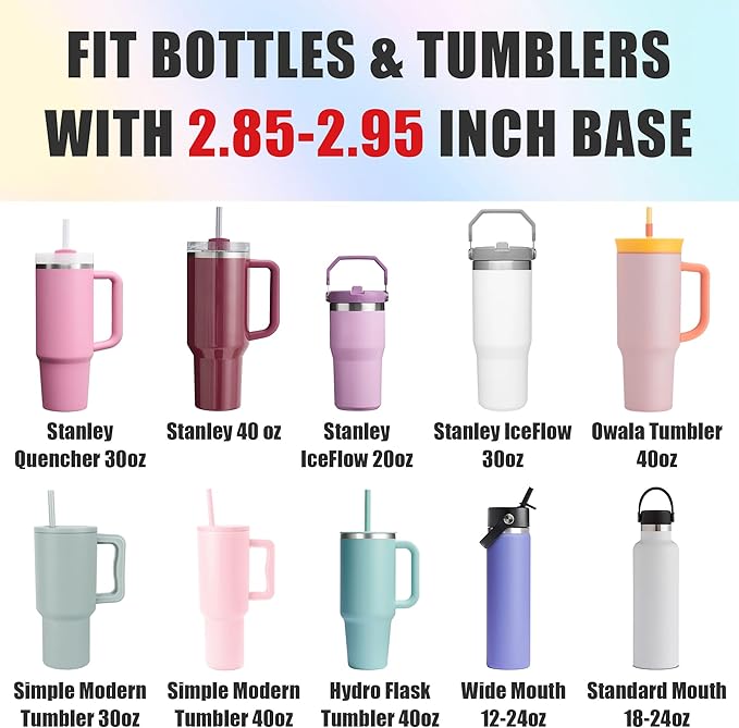 Mokoart Dreamy Gradient Silicone Boot Compatible with Stanley 40oz 30oz 20oz Tumbler and 12-24oz Water Bottles, Metallic Shimmer Boot Sleeve Bottom Protector for Stanley Cup Accessories