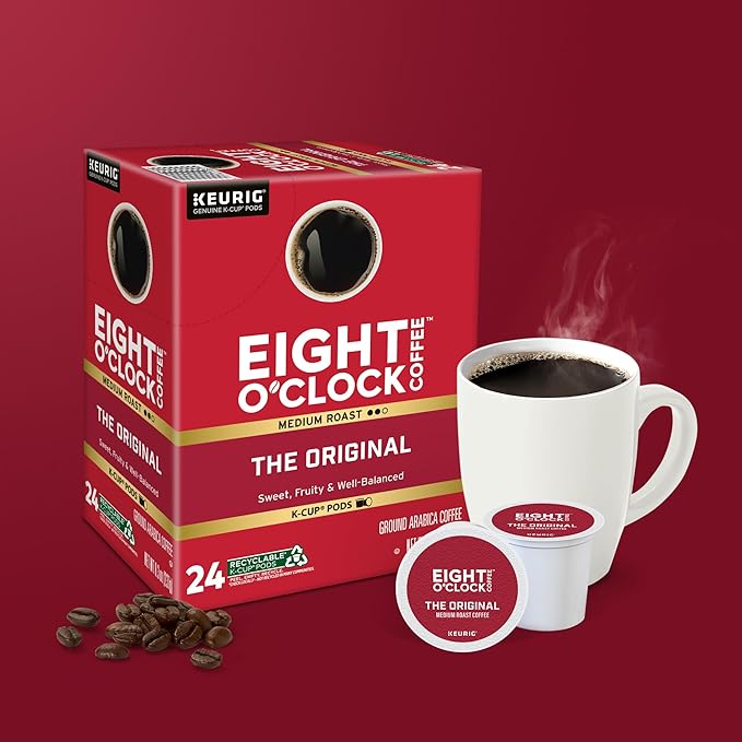 Eight O'Clock Coffee The Original, Single-Serve Keurig K-Cup Pods, Medium Roast Coffee Pods, 96 Count