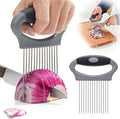 Onion Holder for Slicing Large Stainless Steel Vegetable Chopper - Multi-Purpose Onion Slicer, Tomato Slicer, Food Cutter Assistant Tool for Potato, Avocados, Eggs, Lemon, Fruit & Meat Tenderizer