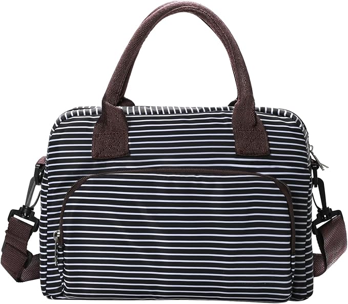MEXS Lunch Bag for Women Men Insulated Reusable Large Lunch Box Adult Striped Leakproof Portable Cooler Tote Bags for Work Picnic