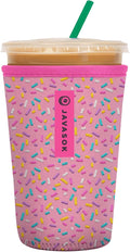 Sok It JavaSok Iced Coffee & Cold Soda Insulated Neoprene Cup Sleeve (Sweet Sprinkles, Medium: 22-28oz)