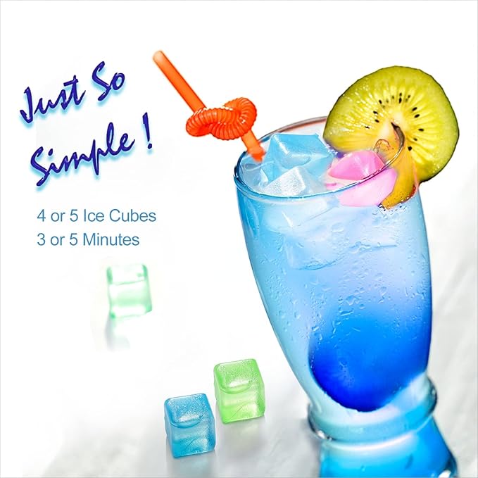 Reusable Ice Cube for Drinks - Multi-Color Plastic Ice Cubes to Keep Drinks Cool Longer (20 Packs)
