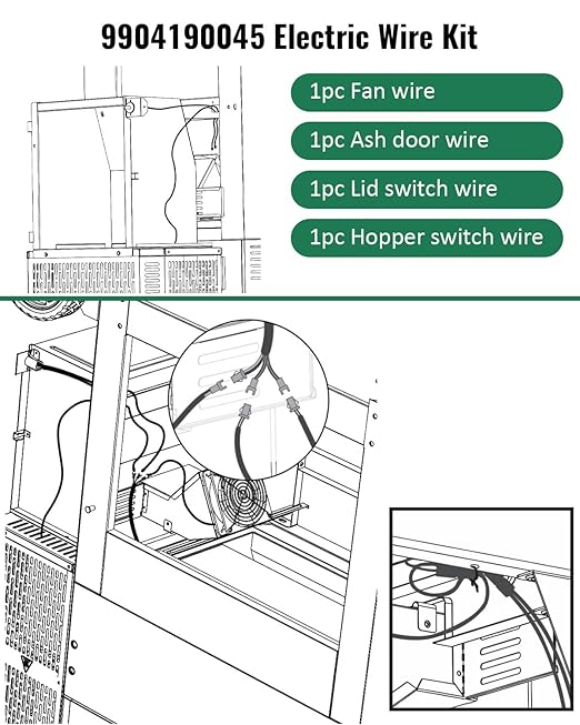 Replacement Fan and Lid/Door Switch Kit Fit for Masterbuilt Gravity Series 560/800/1050 XL Digital Charcoal Grills & Smokers