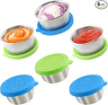6x1.6 Oz Salad Dressing Containers With Lids, Small Leakproof Reusable Stainless Steel Salad Dressing Container To Go For Lunch Boxes,Sauce containers, Picnics,Travel Meal Prep And Kitchen Storage.