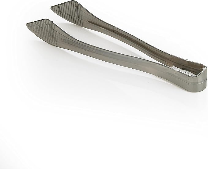 PARTY BARGAINS 8.5 Inches Plastic Serving Tongs, 12 Pack, Premium Quality & Heavy-Duty Silver Plastic Tongs for BBQ, Salads, Grilling, Buffets, & Kitchen