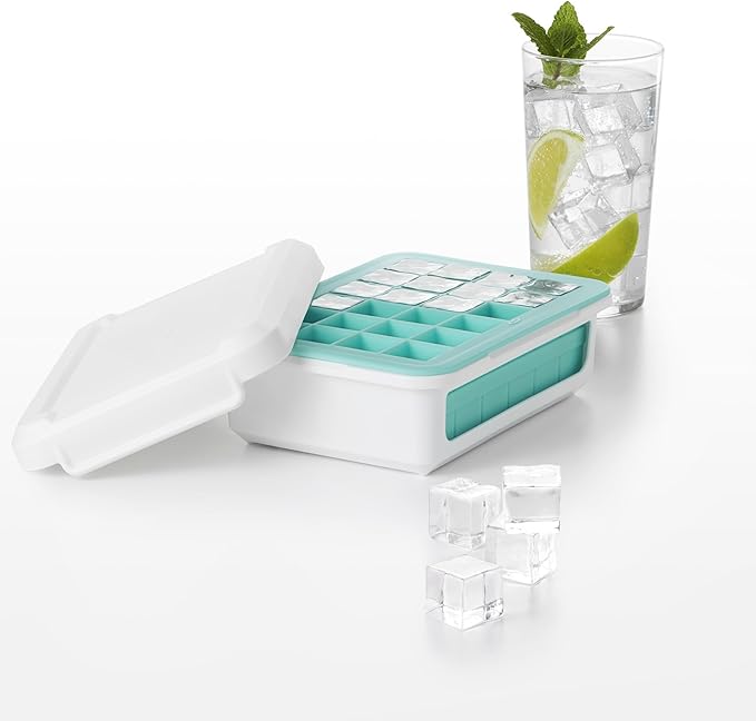 OXO Good Grips Silicone Small Ice Cube Tray with Lid | Ideal for Cocktails