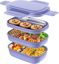 Stackable Bento Box for Adult Kids, Large Capacity 1900ml , Leak-Proof Lunchbox Containers with Utensil Set for Dining Out, Work, Picnic, School