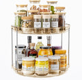 LAMU 2 Tier Lazy Susan Turntable Organizer 10.6'' Rotating Spice Rack Organization for Cabinet, Kitchen, Pantry, Countertop, Bathroom, Vanity, Medicine Cabinet Organizer, Amber