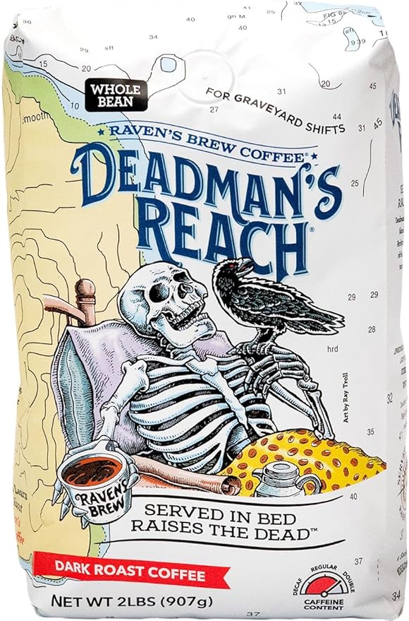 Raven's Brew Coffee High Caffeine Coffee Dark Roast Whole Bean – Deadman's Reach 2lb