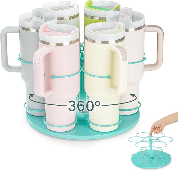 Upgraded Water Bottle Organizer for Stanley 40 oz/30 oz/20 oz,Rotating Stanley Cup Organizer Holder,Tumbler Holder Organizer, Easy to Install Kitchen Organizers and Storage for Stanley Cup Accessories