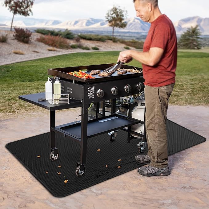 65x39 inches Large Under Grill Mats for Blackstone, Double-Sided Fireproof Outdoor Grill Protective Mat, Oilproof Waterproof BBQ Fire Pit Fireplace Mat