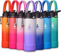 Farsea Insulated Water Bottle With Paracord Handle, Protective Silicone Boot and 2 Lids (Straw Lid & Spout Lid), Stainless Steel Water Bottle Wide Mouth, Double Wall Sweat-Proof BPA-Free, 24 oz