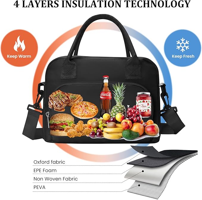 MEXS Insulated Lunch Bag for Women Men Large Reusable Lunch Box Adult Leakproof Portable Cooler Tote Bags for Work Picnic