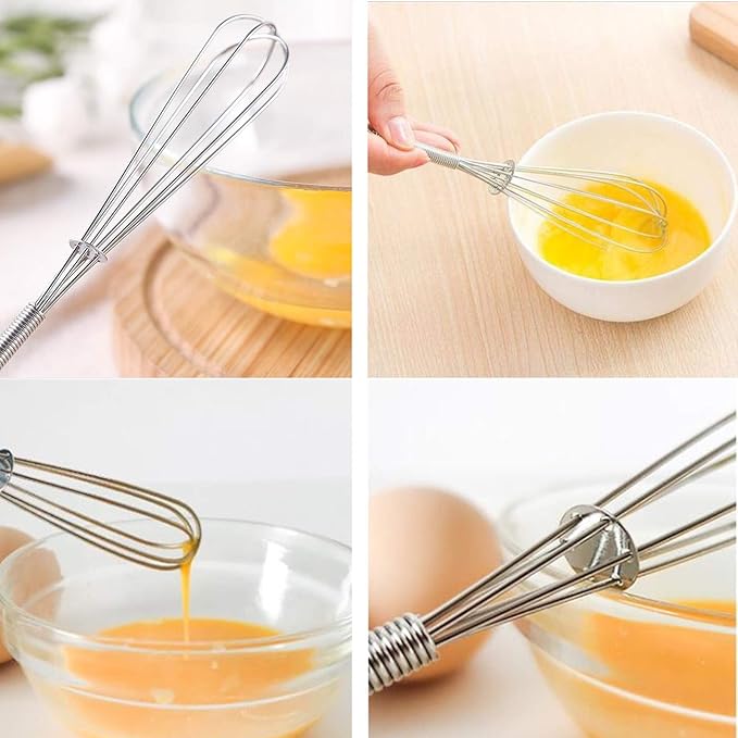 6 Pcs Small Wire Whisks 7 Inches Mini Stainless Steel Whisks for Cooking Kitchen