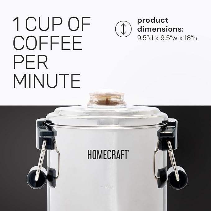Homecraft Quick-Brewing 1000-Watt Automatic 30-Cup Coffee Urn - Stainless Steel